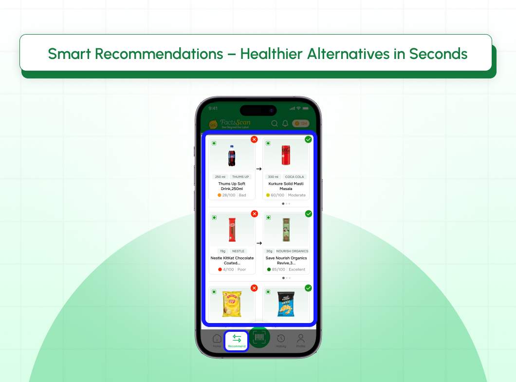  Smart Recommendations – Healthier Alternatives in Seconds  