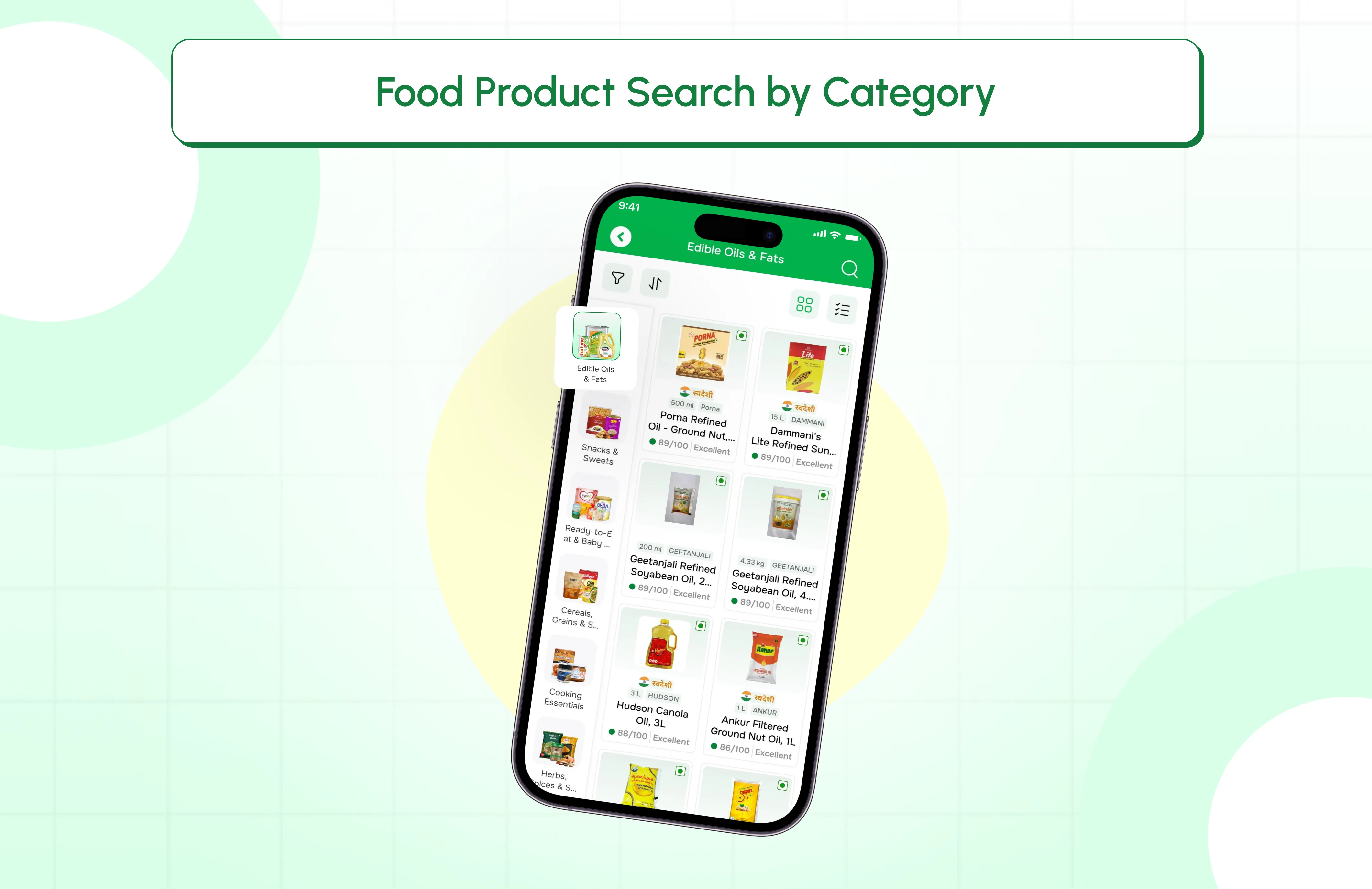 Food Product Search by Category