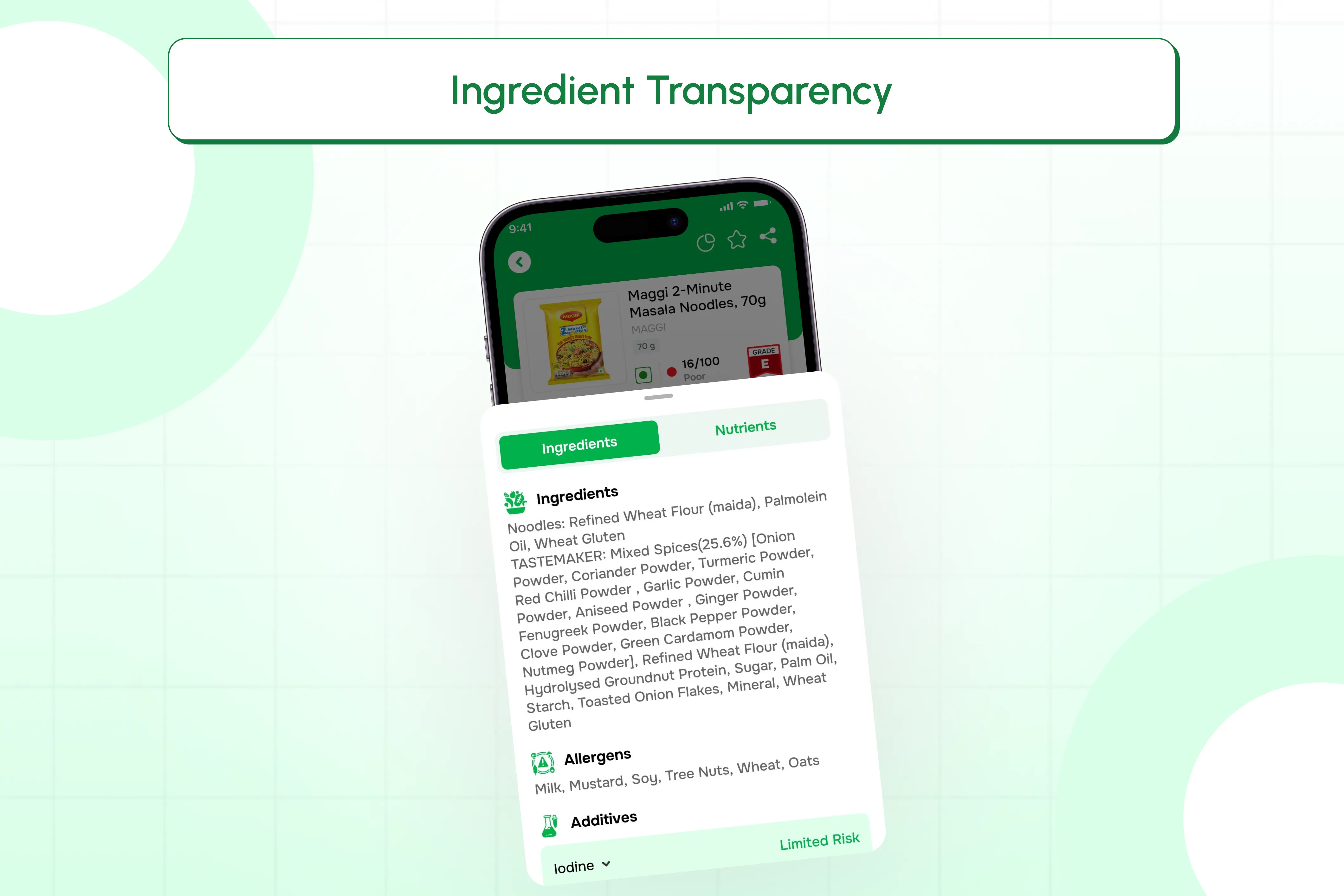 Ingredient Transparency