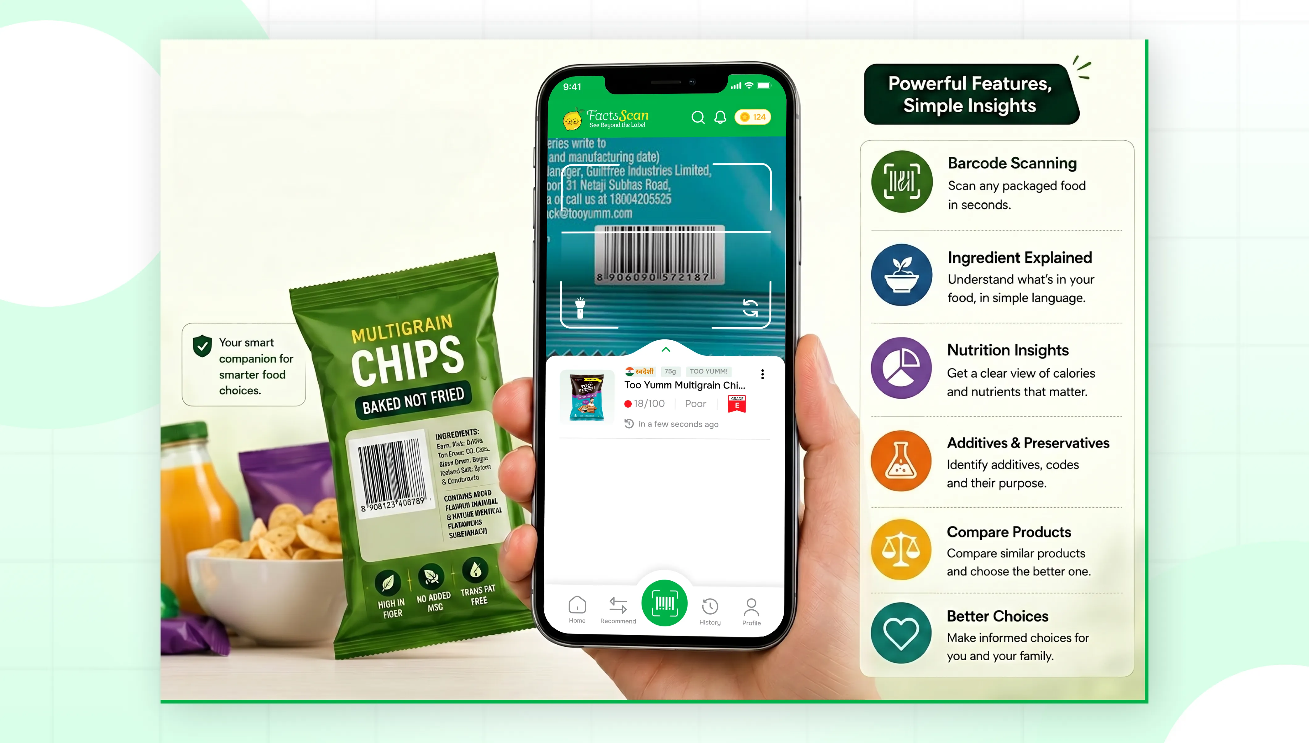Factsscan food label scanning feature